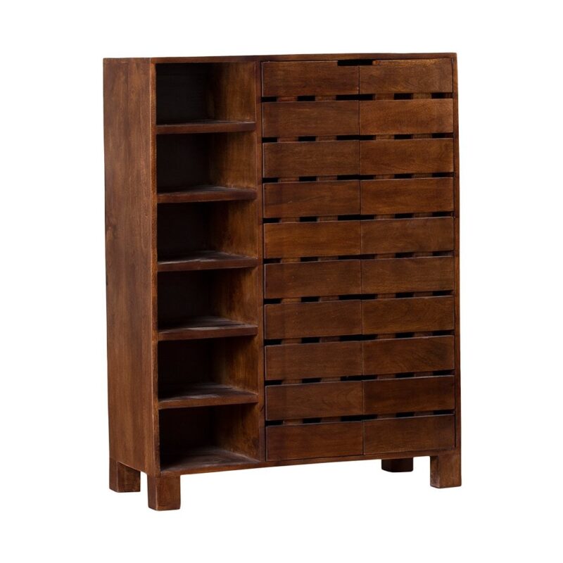 Pipercrafts Cosmo Solid Wood Shoe Rack In Provincial Teak Finish ...